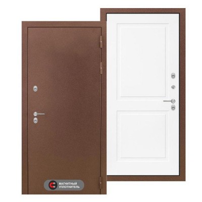 Входная металлическая дверь с терморазрывом Термо Магнит 11 Белый софт