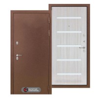 Входная металлическая дверь с терморазрывом Термо Магнит 01 Сандал белый стекло белое